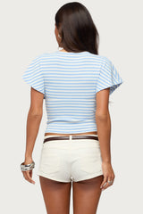 Chassidy Striped Flutter Top