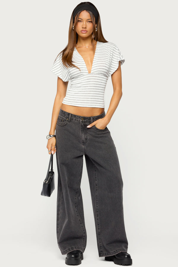 Chassidy Striped Flutter Top