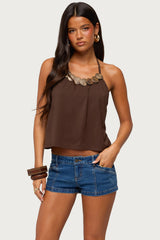 Gale Wood Disc Halter Top