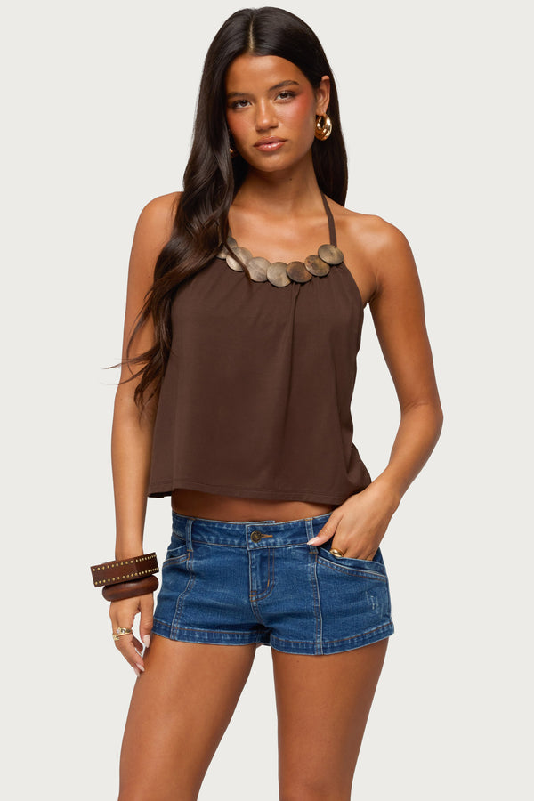 Gale Wood Disc Halter Top