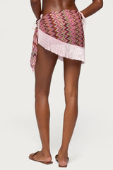 Lakelyn Fringe Zigzag Crochet Sarong