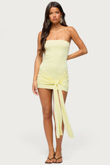 Sonie Tie Waist Strapless Mini Dress
