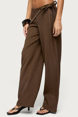 Avery Studded Foldover Straight Leg Pants