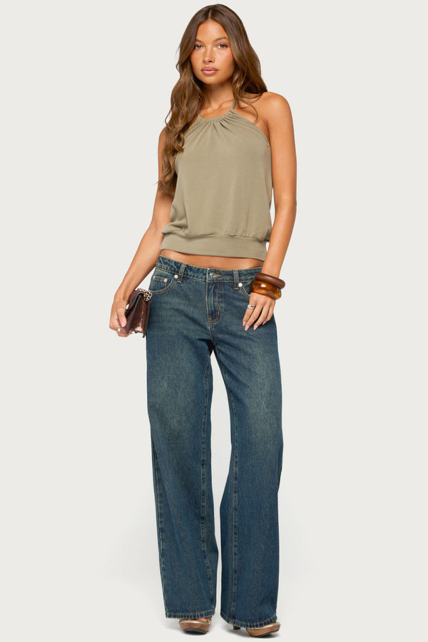 Bondi Cinched Waist Halter Top