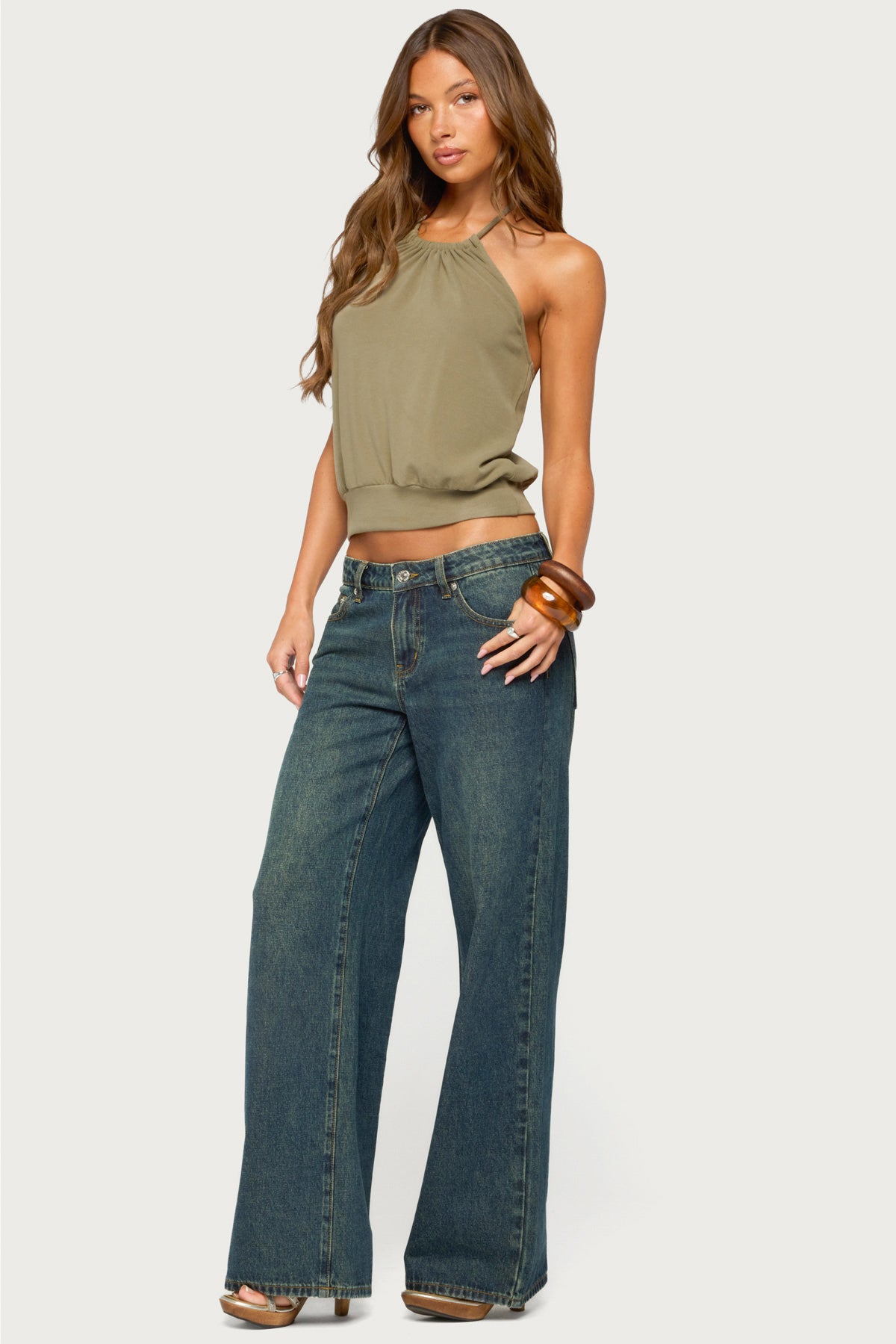 Bondi Cinched Waist Halter Top