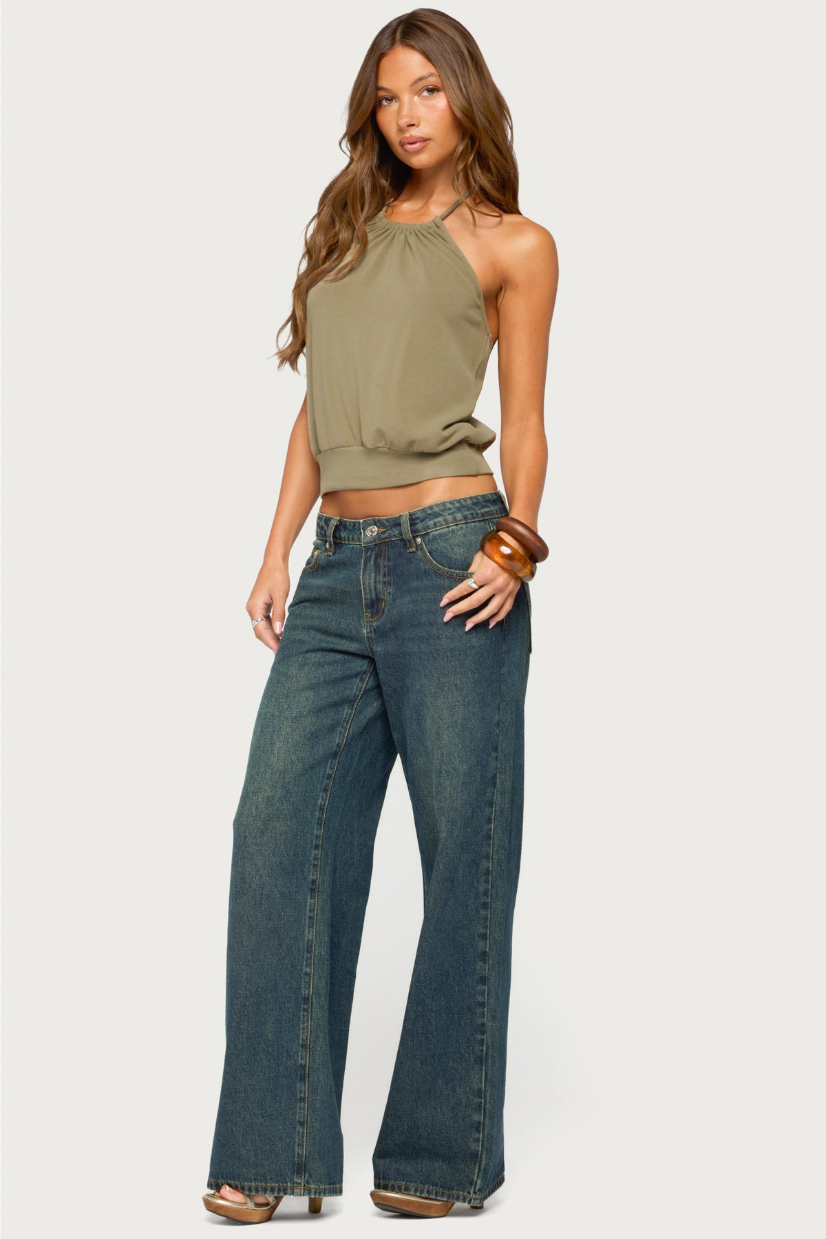 Bondi Cinched Waist Halter Top
