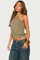 Bondi Cinched Waist Halter Top