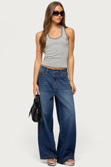 Sindy Grommet & Stud Striped Tank Top
