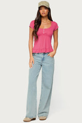 Liliannah Ruffle Babydoll Top
