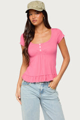 Liliannah Ruffle Babydoll Top