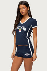 England Girl V Neck T Shirt