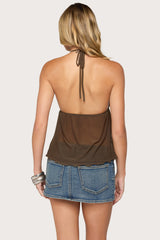 Tavish Sequin & Bead Halter Top