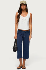 Edyth Tie Front Cotton Tank Top