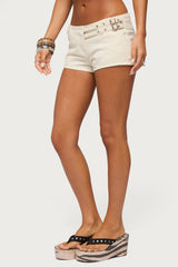 Ceresie Belt Denim Micro Shorts