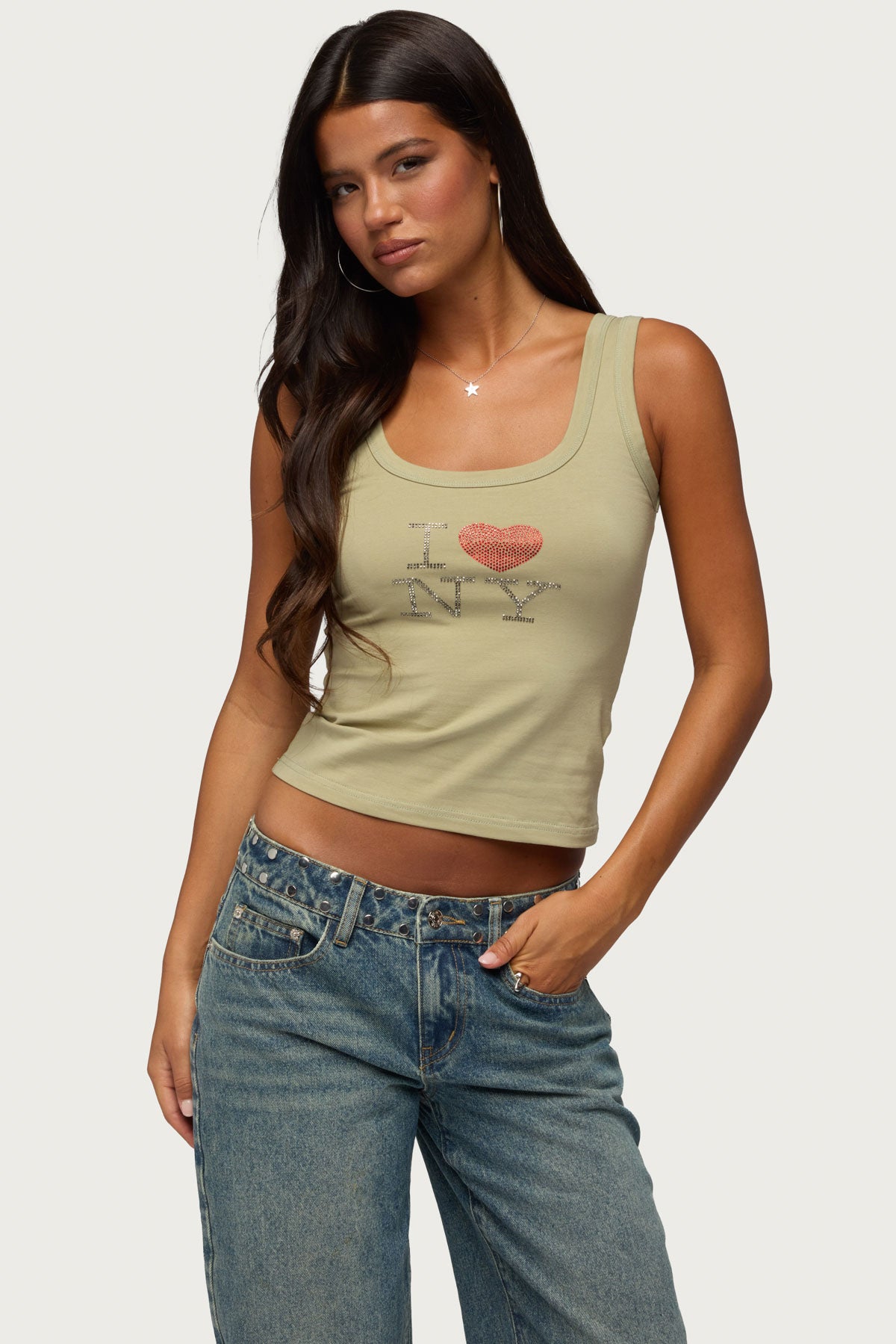 I Heart NY Rhinestone Tank Top