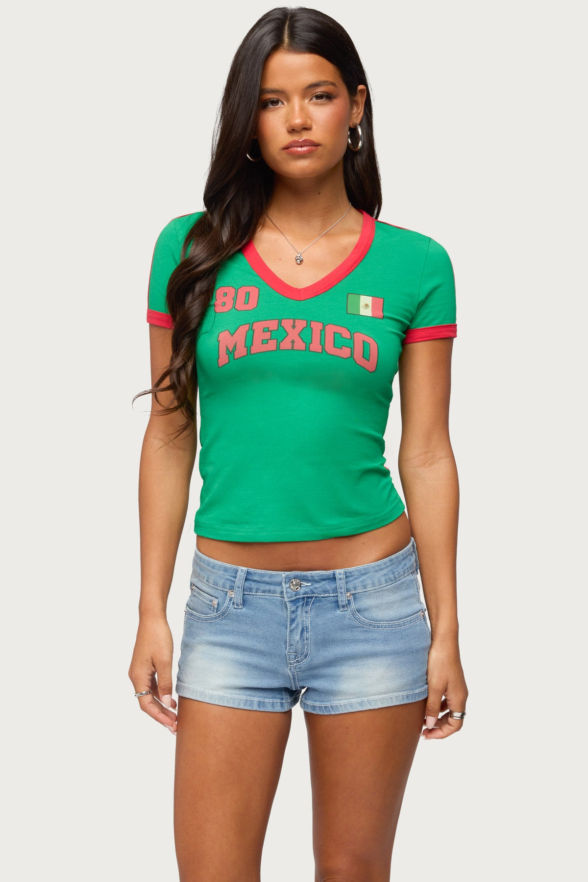 メキシカンカットソー Mexico 08 V Neck T Shirt – edikted