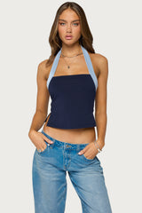 Tanna Contrast Halter Top