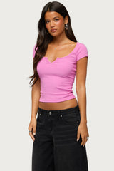 Jeanna Notch Scoop Neck T Shirt