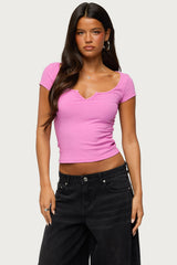 Jeanna Notch Scoop Neck T Shirt