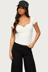 Jeanna Notch Scoop Neck T Shirt