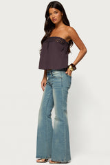 Pearle Crochet Trim Strapless Top