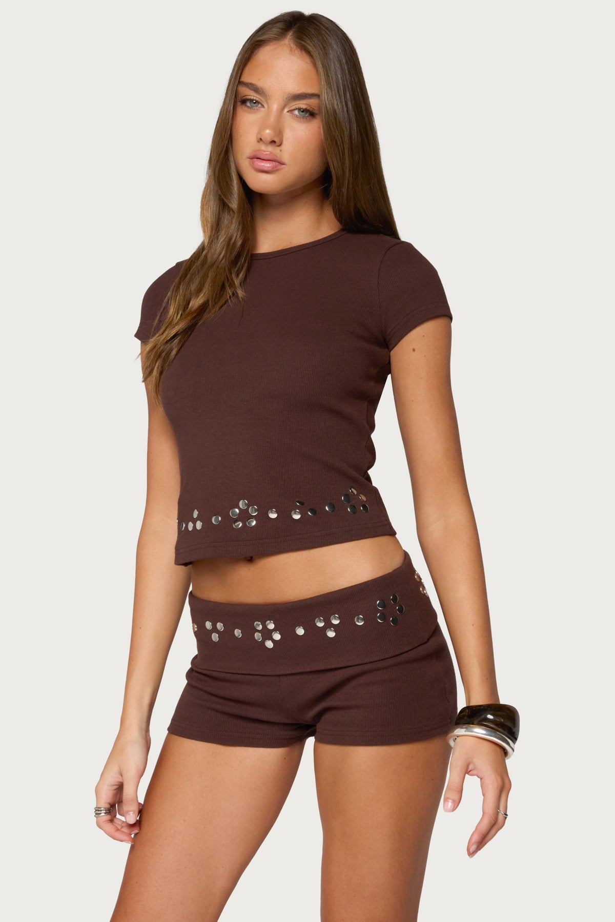 Fontey Studded Ribbed Top