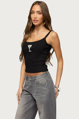 Martini Babe Ribbed Tank Top