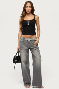 Raelynn Washed Low Rise Baggy Jeans