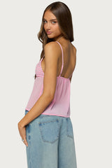 Klio Sequin Chiffon Babydoll Top
