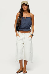 Tohar Keyhole Tie Front Top