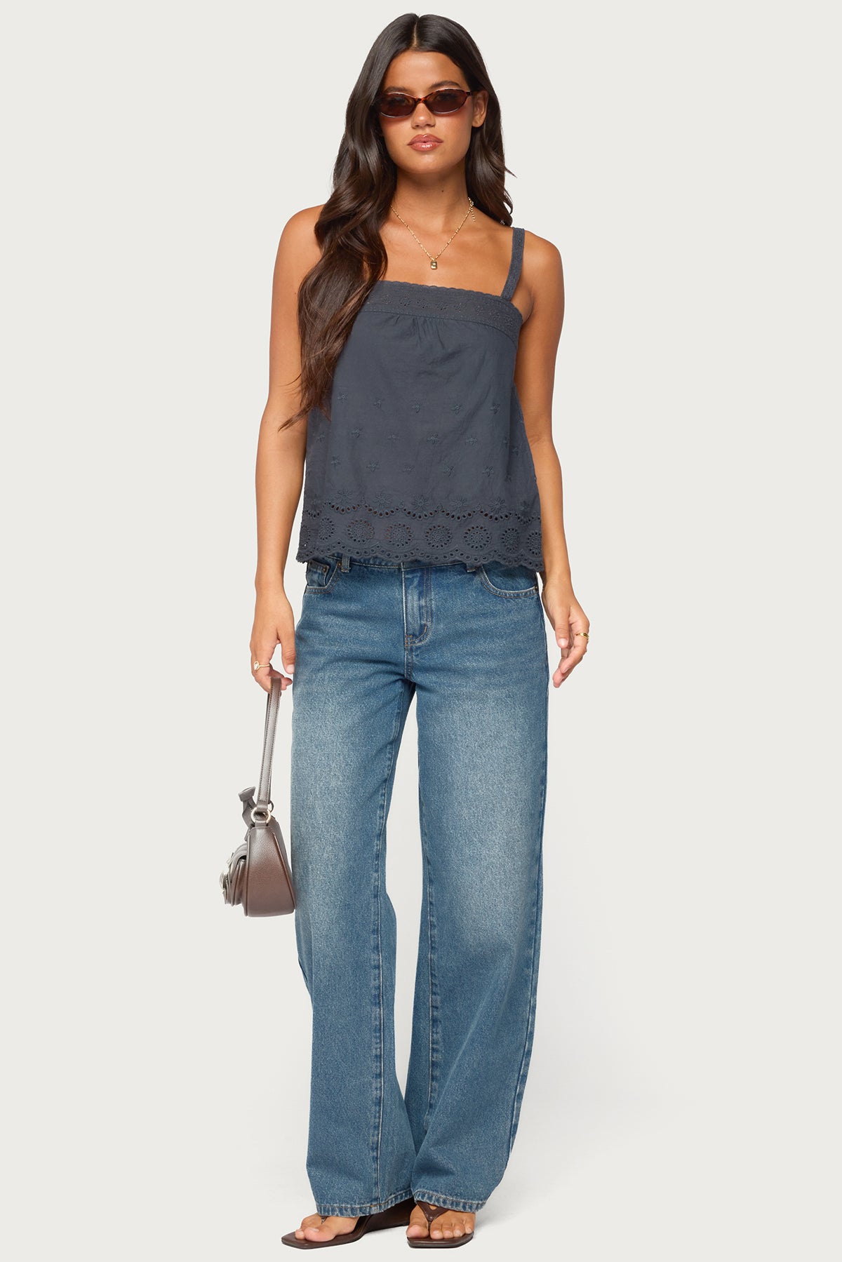 Esma Scalloped Eyelet Top