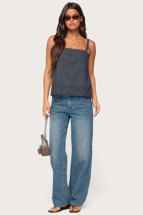 Esma Scalloped Eyelet Top