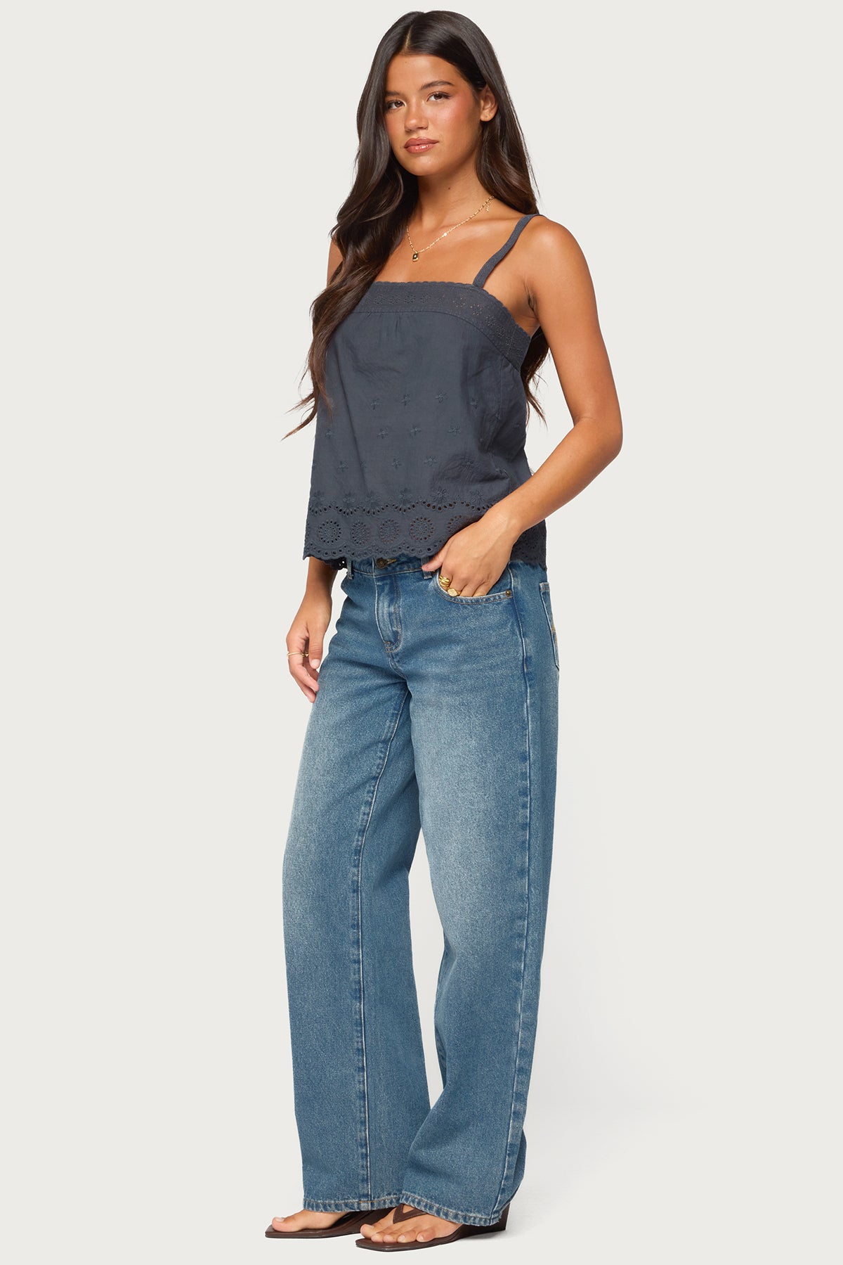 Esma Scalloped Eyelet Top