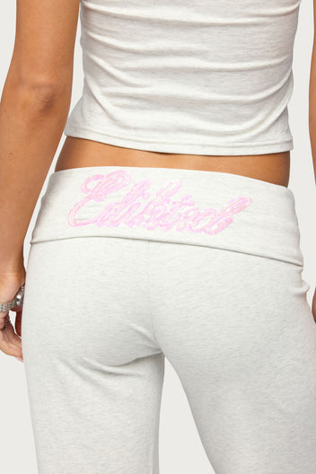 Edikted Wknd Sequin Foldover Pants