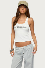 Who Are You Ribbed Tank Top