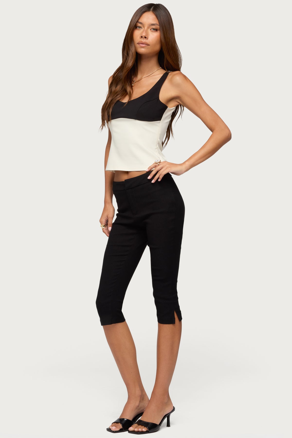 Clarinda Contrast Woven Tank Top
