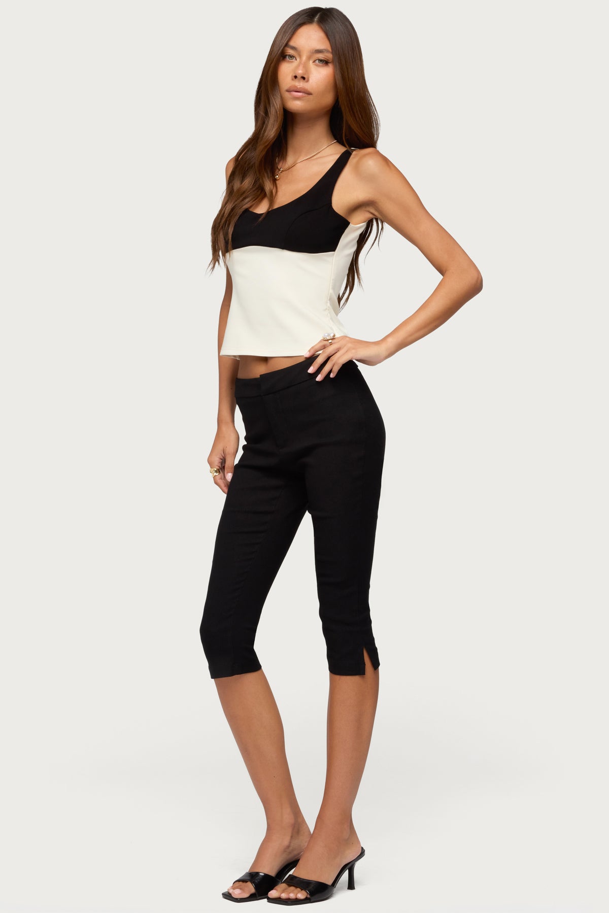 Clarinda Contrast Woven Tank Top