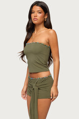 Monroah Bead Strapless Top