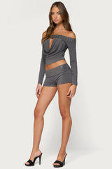 Amy Studded Foldover Shorts