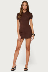 Odra High Neck Wrap Mini Dress