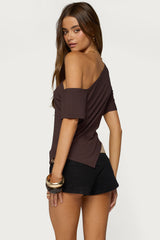 Elori Asymmetric Off Shoulder Top