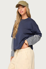 Nacie Layered Stripey Long Sleeve T Shirt
