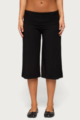 Shirly Wide Leg Foldover Capri Pants