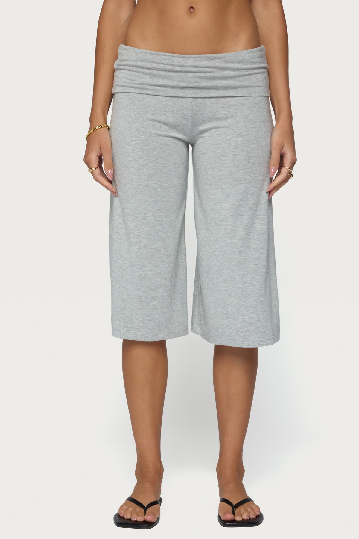 Shirly Wide Leg Foldover Capri Pants