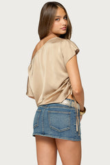 Jori Off Shoulder Satin Effect Top