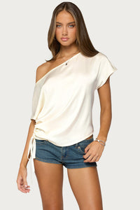 Jori Off Shoulder Satin Effect Top