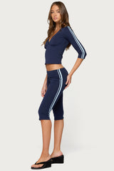 Danie Stripey Three-Quarter Sleeve Top