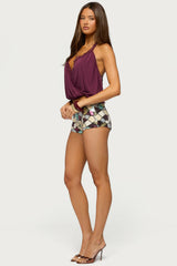 Eilen Lacey Wrap Halter Top