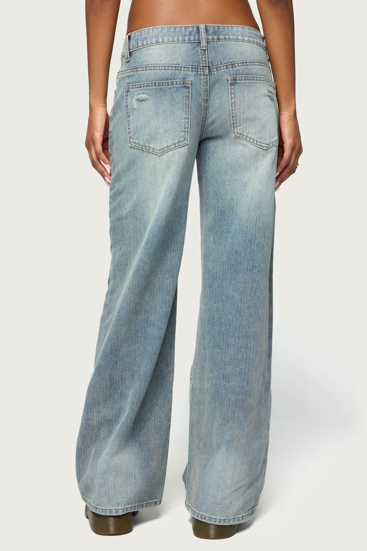 Noor Distressed Low Rise Baggy Jeans