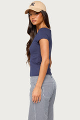 Calie Off Shoulder V Neck Top